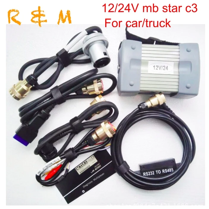 Новинка 2019 OBD2 сканер MB Star C3 мультиплексор звезда Диагностика с 5 кабелями без