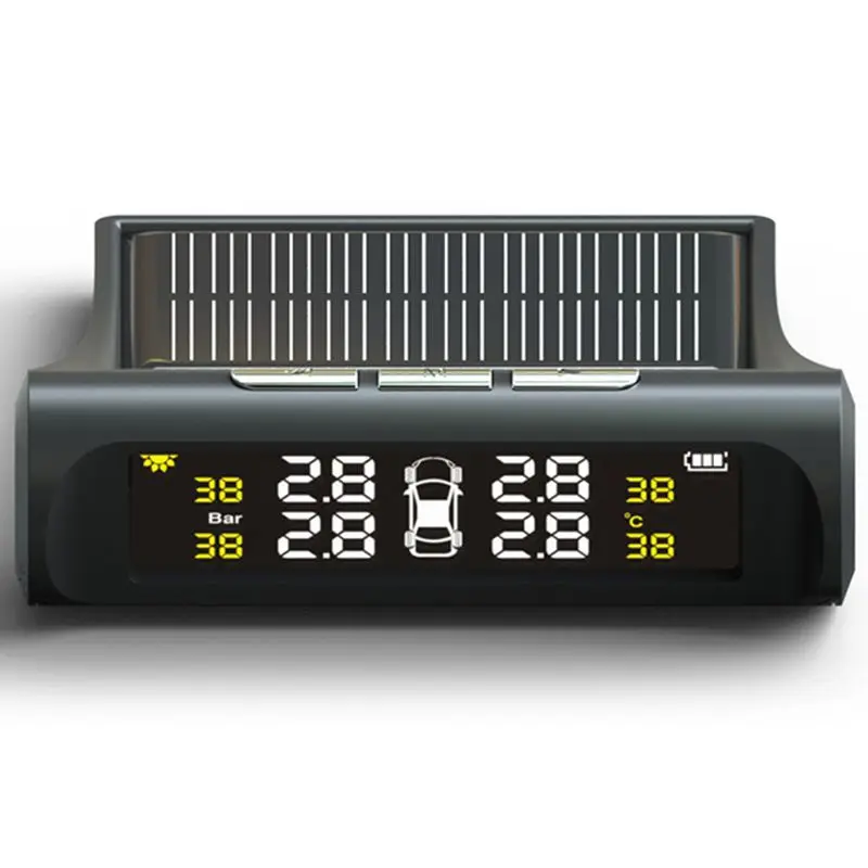 Умный автомобиль TPMS система контроля давления в шинах солнечной энергии зарядки