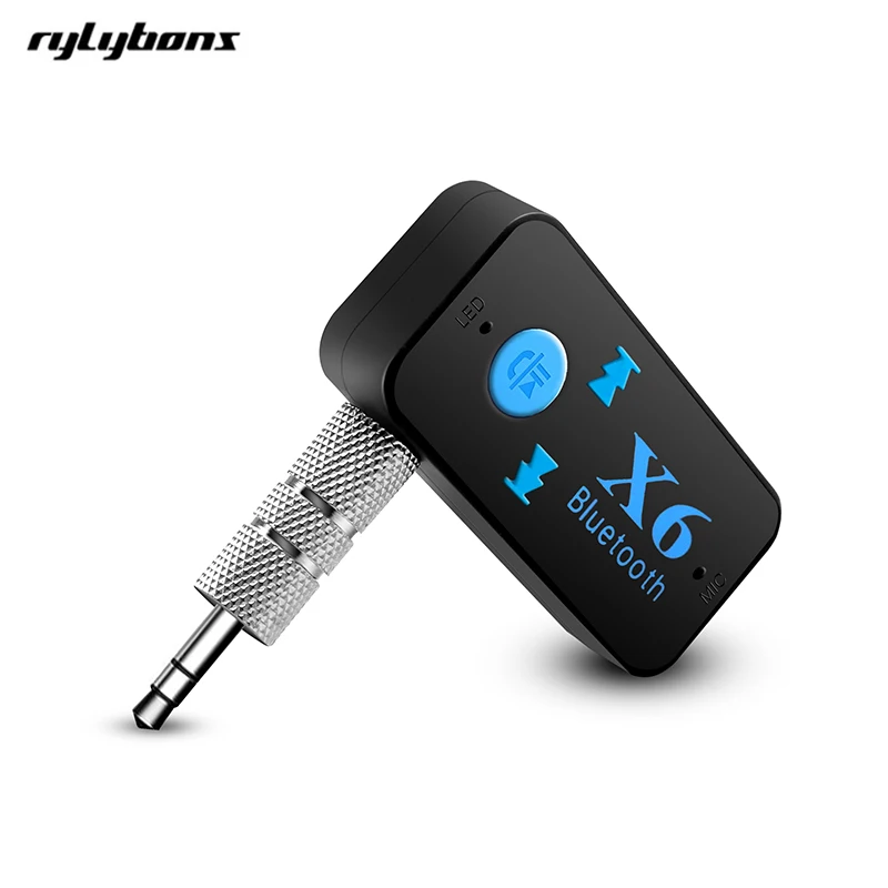 Rylybons беспроводной мини 4,1 EDR Bluetooth Aux аудио приемник адаптер 3,5 мм Handsfree автомобильный комплект TF карта Воспроизведение A2DP Mp3 музыкальный приемник