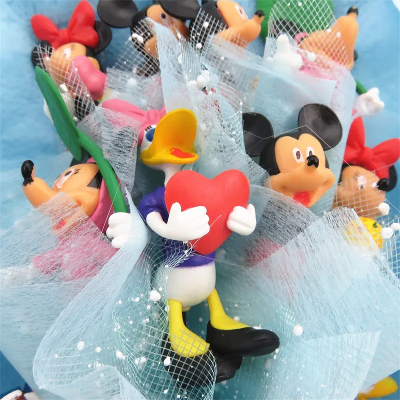Cartoon mouse action figure toys fashion doll kawaii bouquet gift box creative Graduation/Birthday/Valentine gifts
