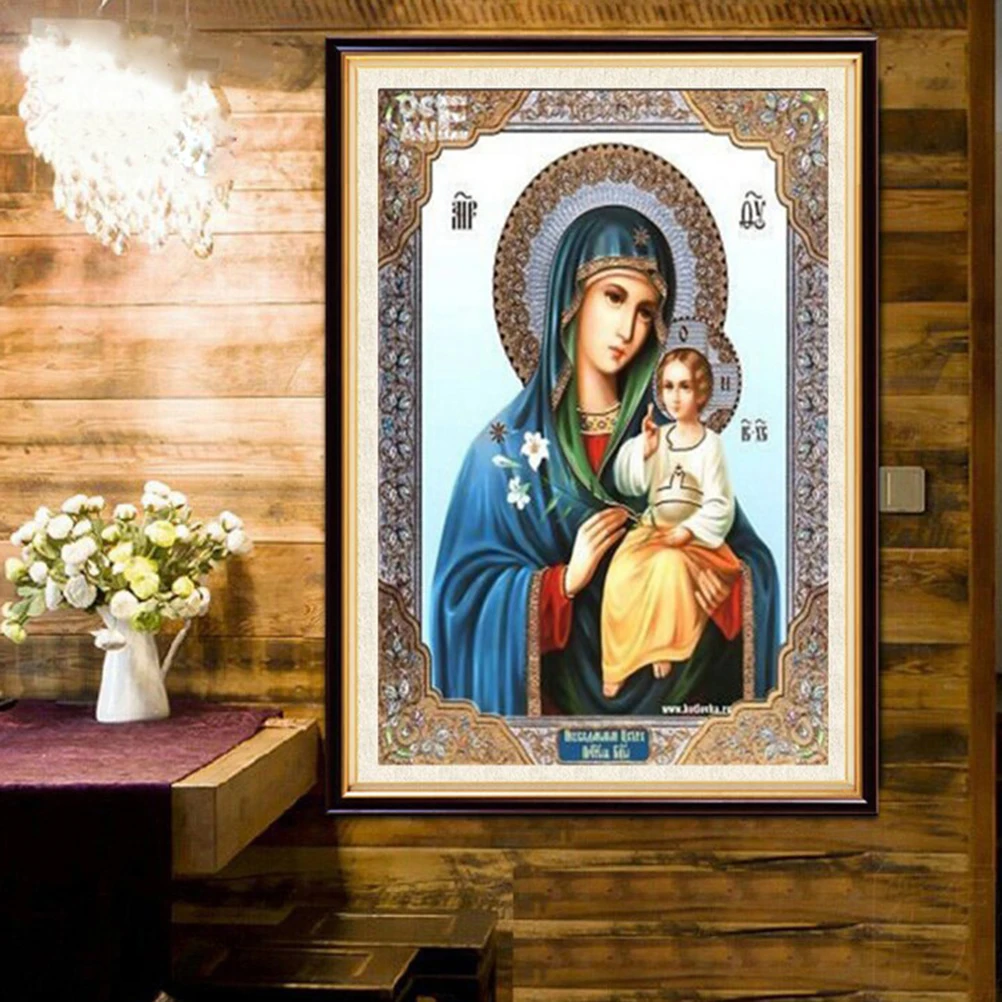 Высококачественная Алмазная 5D мозаика сделай сам Иисус и дева религиозная