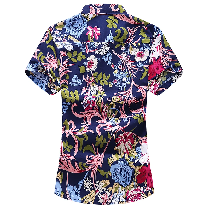 Рубашка с цветочным рисунком большой размер S-7XL мужская летняя новая хлопковая