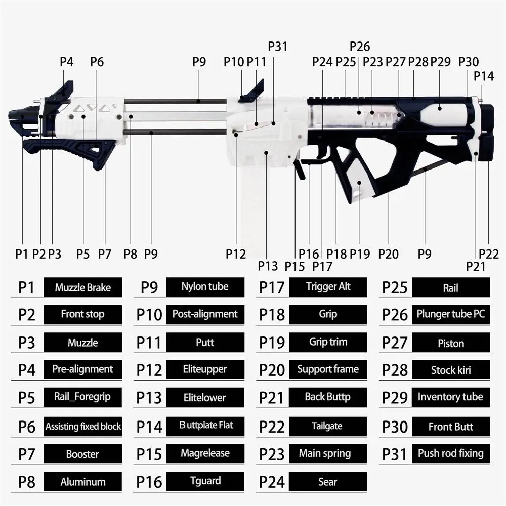 Рабочий мод F10555 Caliburn Blaster 3D печать наборы сделай сам цвет черный белый|Игрушечное
