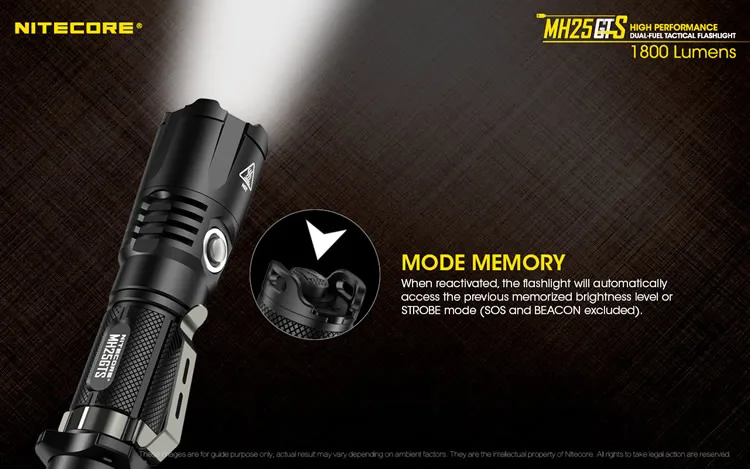 NITECORE MH25GTS USB Перезаряжаемый фонарик комплект CREE XHP35 HD max 1800 люмен факел луч бросок 304 м с 18650 батареей