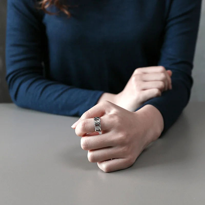 Женские открытые кольца в форме цепочки Flyleaf из стерлингового серебра 925 пробы модные ювелирные