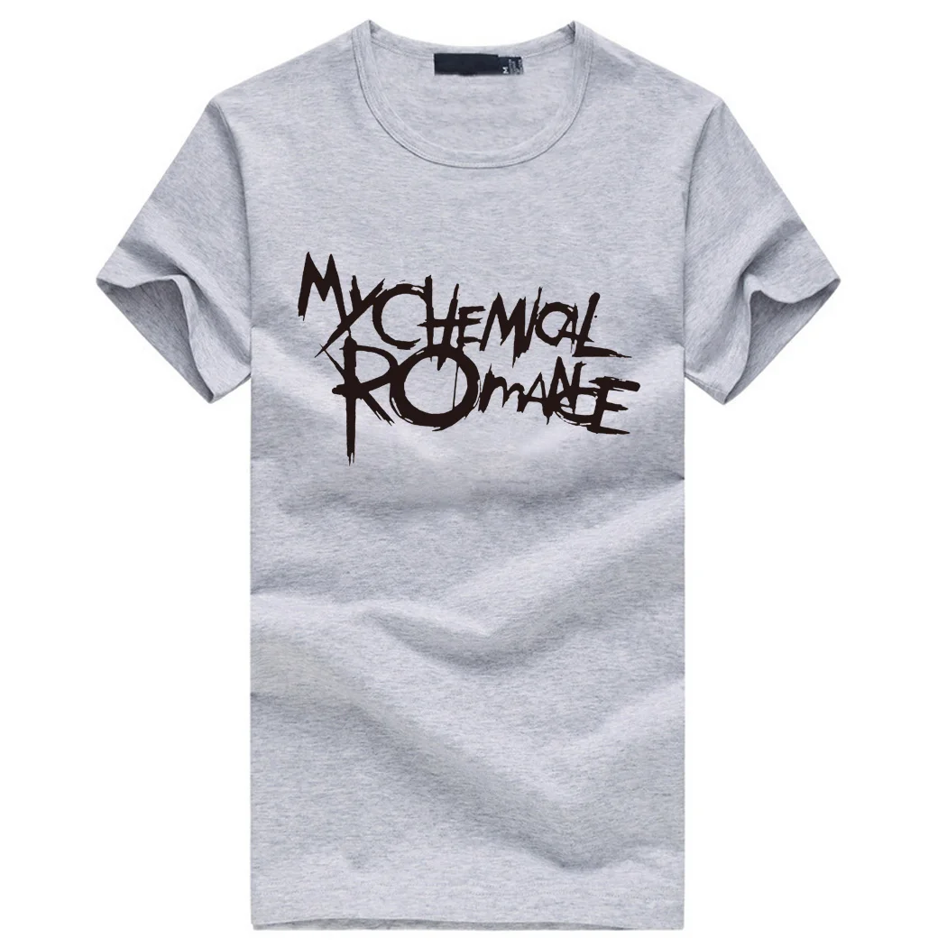 My chemical romance мужские качественные футболки рок панк с буквенным принтом Мужская рубашка летние высококачественные хлопковые облегающие футболки - Цвет: gray1