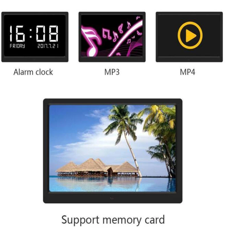 15 4 дюймовая HD Цифровая фоторамка MP3 MP4 проигрыватель фильмов будильник фоторамки