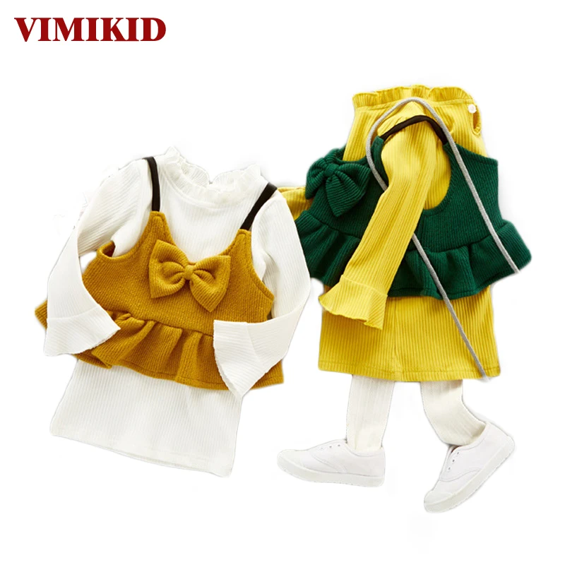 Vimikid Комплекты одежды для девочек осень 2017 г. одноцветное Цвет платье с вышитыми