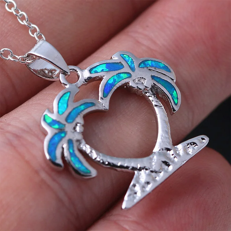 FDLK  Hot New Arrival Cute Ocean Beach Jewelry Blue Opal Sea Turtle 1PC Allergy Free Adjustable Pendant Necklace