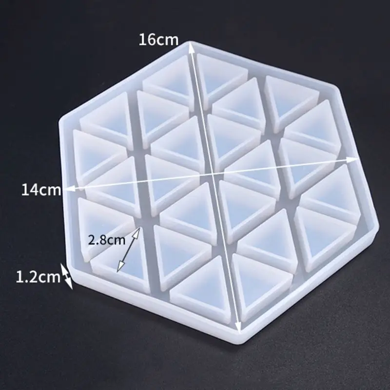

Handmade Resin Epoxy Geometry Silicone Mold DIY Insulation Hollow Striped Triangle Modeling Hexagon Coaster