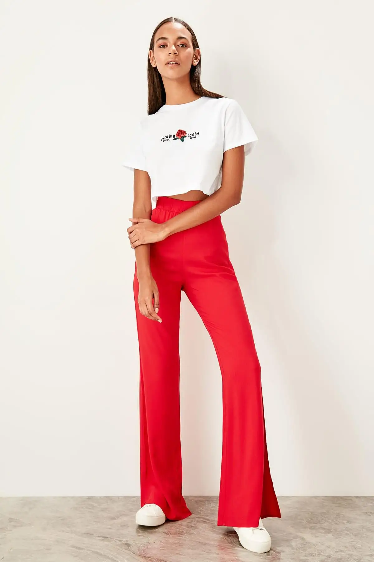 Брюки с красным слэш TWOSS19PL0094|Брюки| |