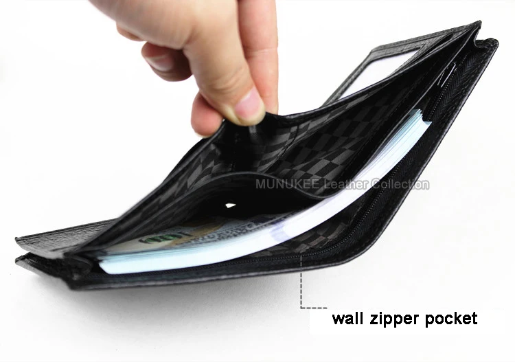 Мужской кошелек из натуральной кожи черный горизонтальный вертикальный | Багаж и