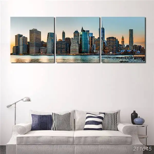 Домашний декор большие картины для дома Живая Стена искусство Манхэттен