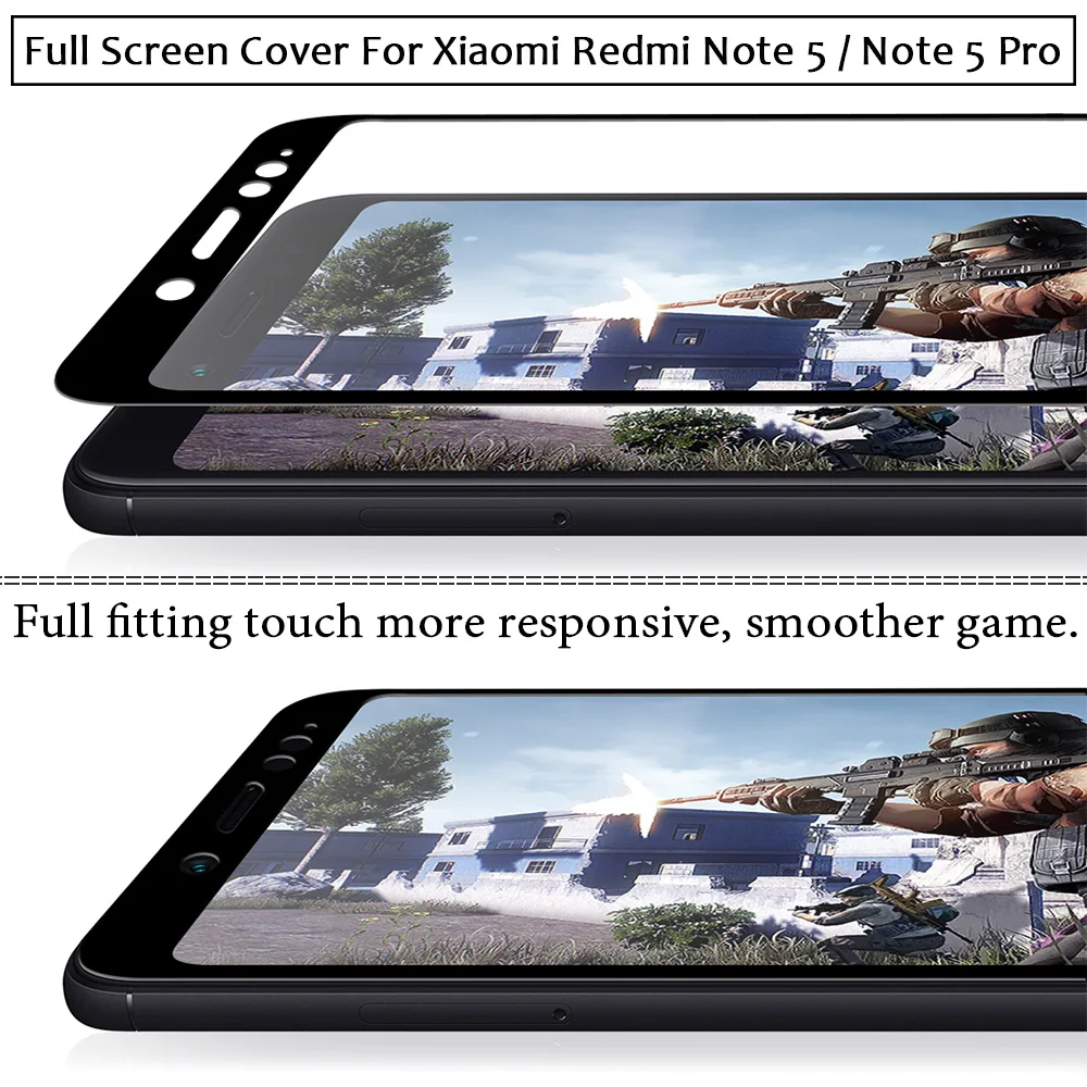 Закаленное стекло на весь экран для Xiaomi Redmi Note 5 глобальная версия Защита экрана Pro