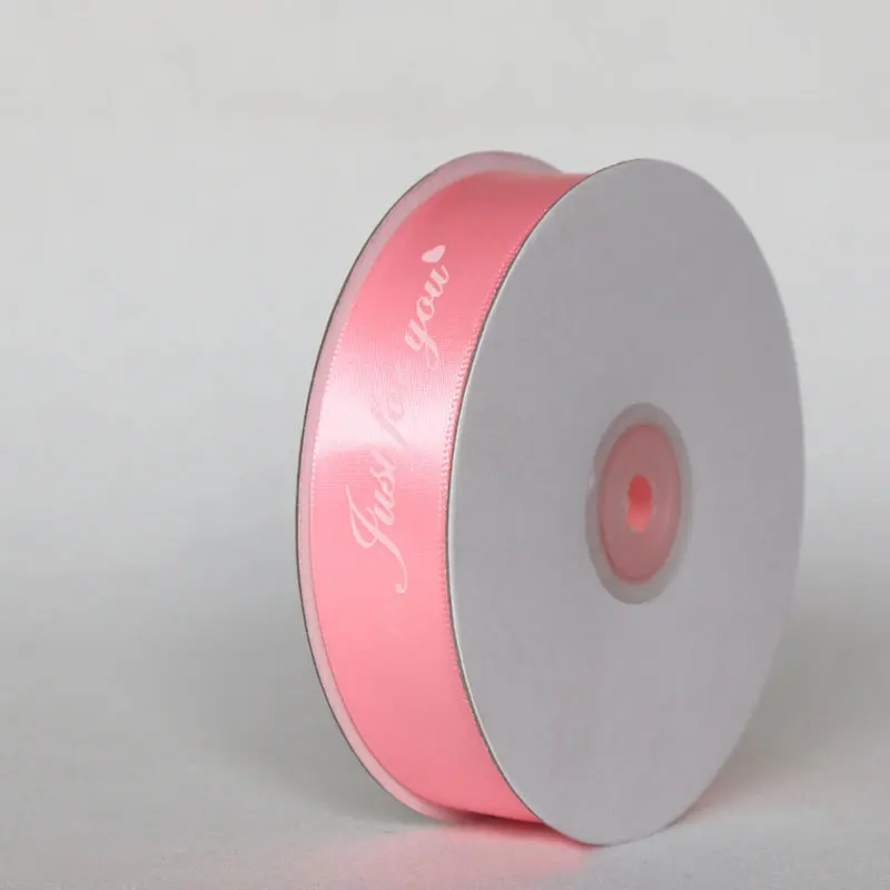Pink 45 м/лот 2,5 см письмо атласные ленты волос лук/вечерние/день рождения цветок DIY отделочная лента художественное оформление ручной работы материалы LX788 - Цвет: Pink