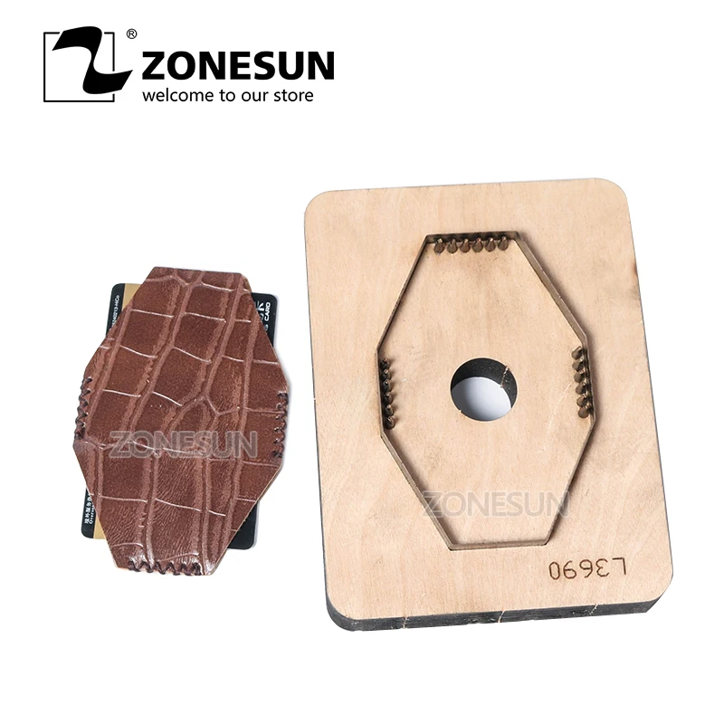 ZONESUN C1 держатель для банковской кредитной карты деревянный шаблон работы с кожей