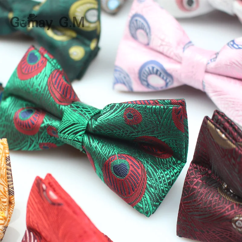 Новый мужской галстук китайский полиэстер двойной ветер пера павлина