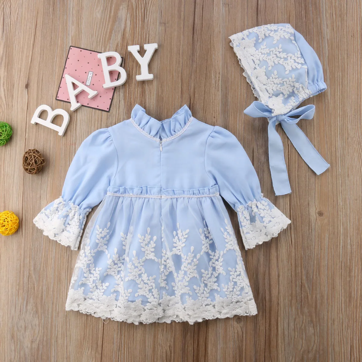 Toddler Kids Girls Clothes Lace Flower Long sleeve Tulle Dress Princess Party Wedding Birthday For | Детская одежда и обувь