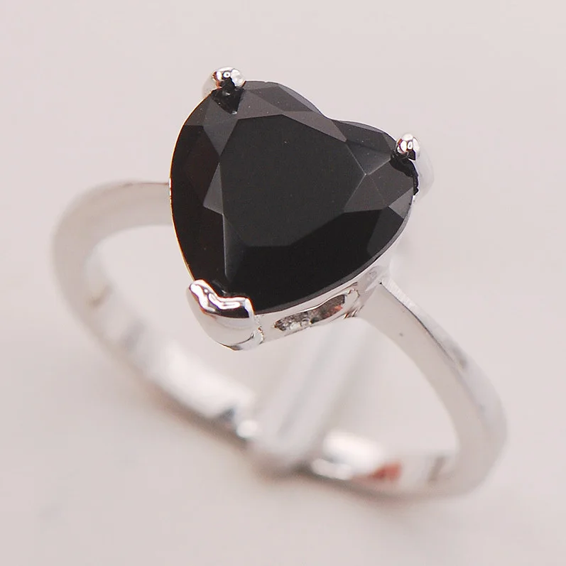 Женское серебряное кольцо с черным ониксом модель F764 размер 5 6 7 8 9|ring lens|ring magnifierring