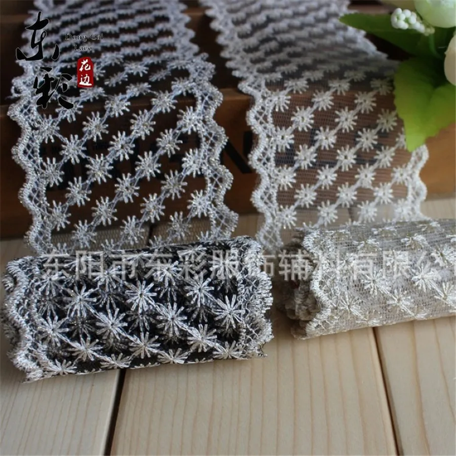 

14yard*7cm Embroidery Lace Ribbon for Decoration Gold Wire Lace for DIY Sewing Crafts Supplies Clothing Hairpin Accessories