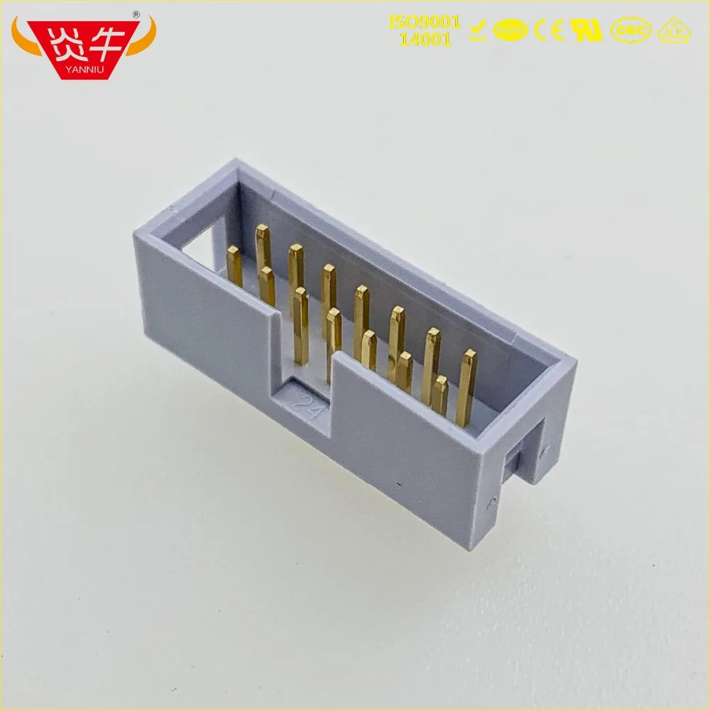DC3 14P серый и белый 14 pin IDC розетка коробка 2 54 мм Шаг заголовок прямой соединитель