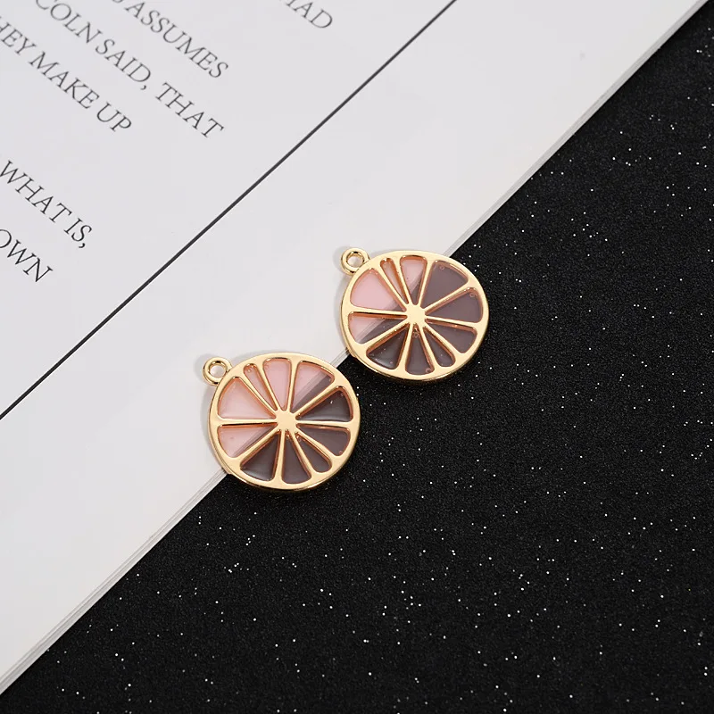 30pc Korea style Gold Color Enamel Fruit Lemon/Watermelon/Strawberry Charm For Earring DIY Handmade Jewelry Making wholesale | Украшения и