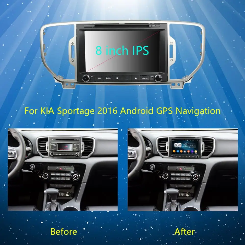 Автомагнитола 8 дюймов IPS Octa Core 4 Гб RAM + 64 ROM Android 9 0 GPS Navi для KIA Sportage 2015 2016 2017 DSP CarPlay