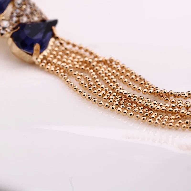 YFJEWE модные сверкающие кристаллы Висячие длинные серьги-кисточки для женщин