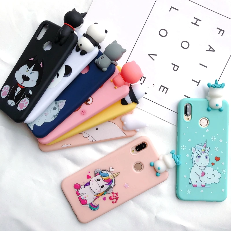Honor 10 Lite 3D чехол для Etui Huawei P Smart чехол Чехол медведь Единорог для Funda Huawei P Smart Honor 10 Lite чехол