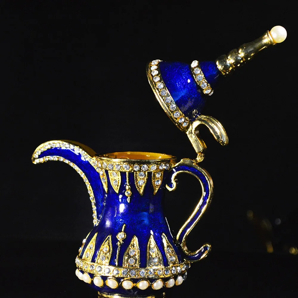 

QIFU Fashionable Blue Lamp Alloy Crystal Enamel Decor Gift