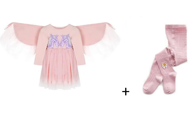 style-B Платье-пачка с изображением единорога для маленьких девочек; костюм с крыльями; Детские вечерние платья принцессы с длинными рукавами; нарядное платье для костюмированной вечеринки; подарок на Хэллоуин; Новинка - Цвет: style-B