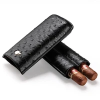 cigar case portable cow leather ostrich skin cigar moisturizing case cigar holster can store 2 sticks cf 0305