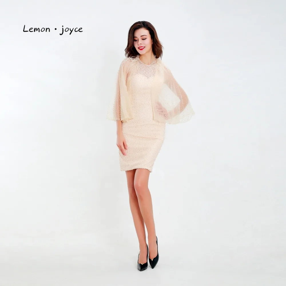 Женское коктейльное платье Lemon joyce элегантное короткое до колена с бусинами и