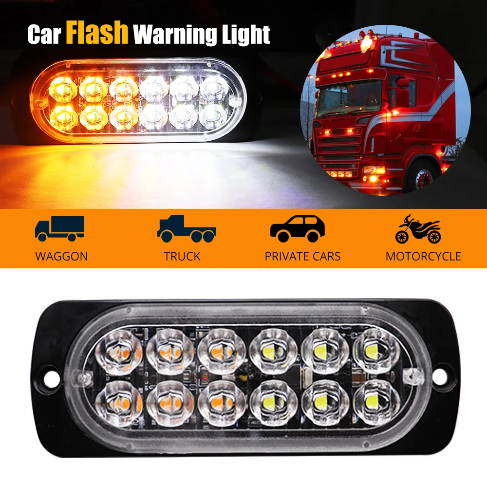 

1pc LED Strobe Warning Light Grille Flashing Breakdown Emergency Light Car Truck Motorcycle Beacon Lamp Traffic Signal Light 12V