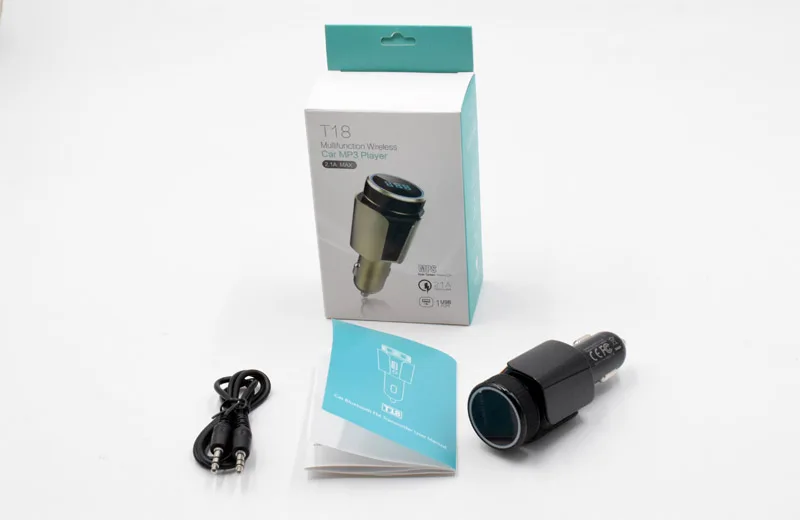 Автомобильный комплект AGETUNR T18 Bluetooth 4,1, комплект громкой связи, MP3 плеер, fm-передатчик, USB Автомобильное зарядное устройство, 5 В, 2.1A, поддержка Micro SD карты, музыка