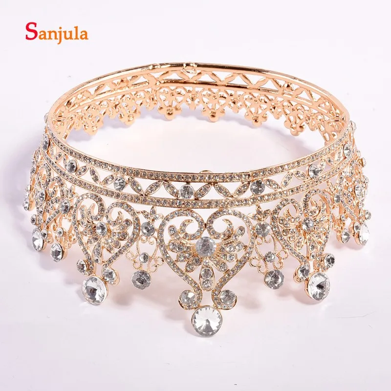 Круглая корона для невесты ювелирное изделие принцессы в Европейском стиле