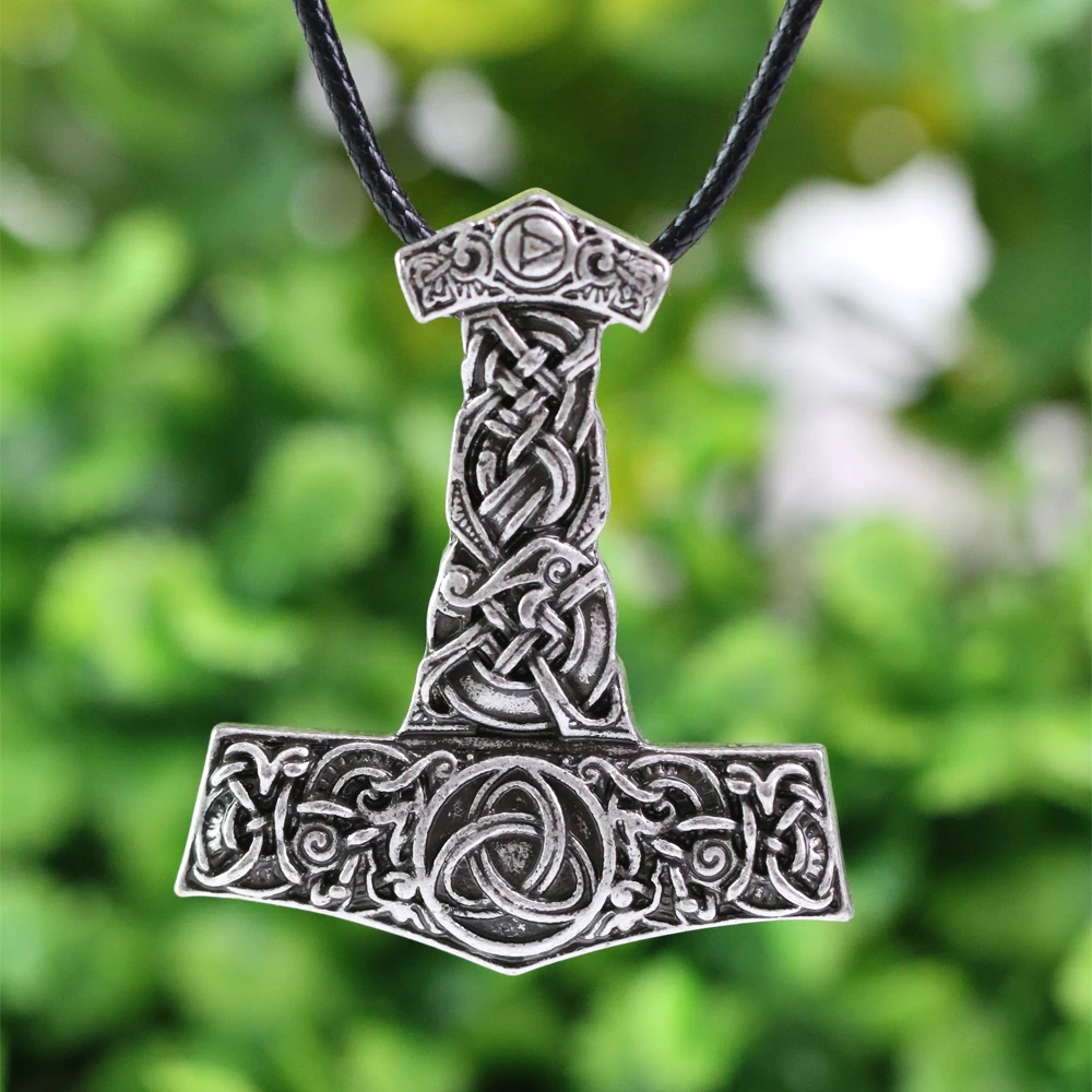 1 шт. скандинавский Молот Тора с драконом и Божием ожерелье подвеской в форме рога