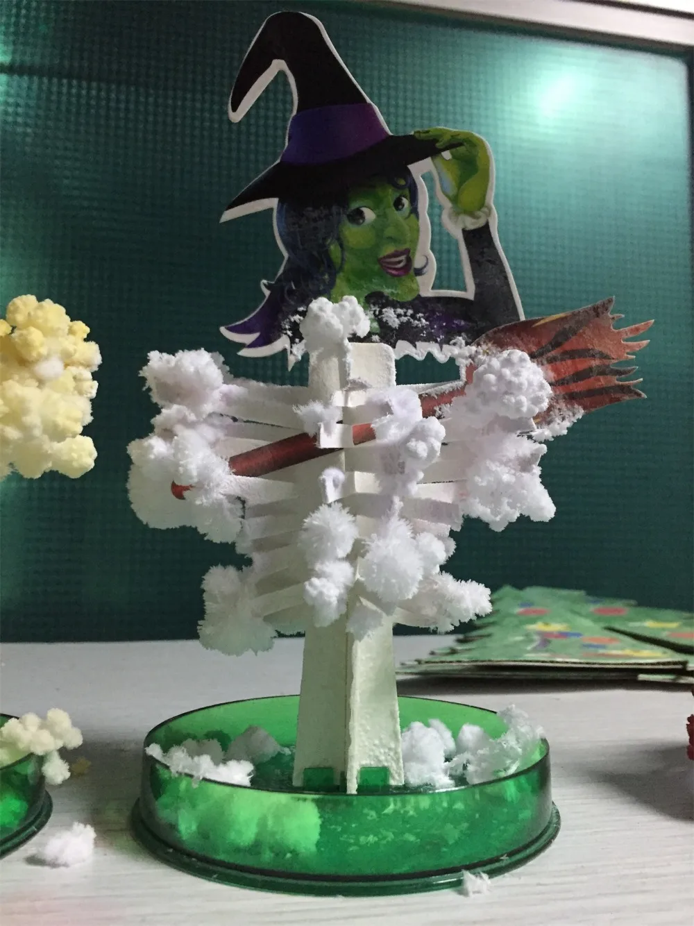 2019 17x10cm Purple DIY Magical Grow Paper Hallowmas Hellcat Tree Kit Magic Growing Halloween Carlin Trees Hex Toys For Children | Игрушки и