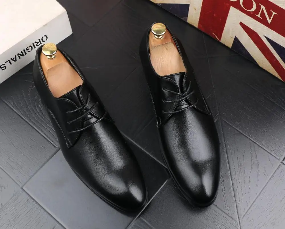 Туфли оксфорды мужские заостренный носок плоская подошва свадебные для