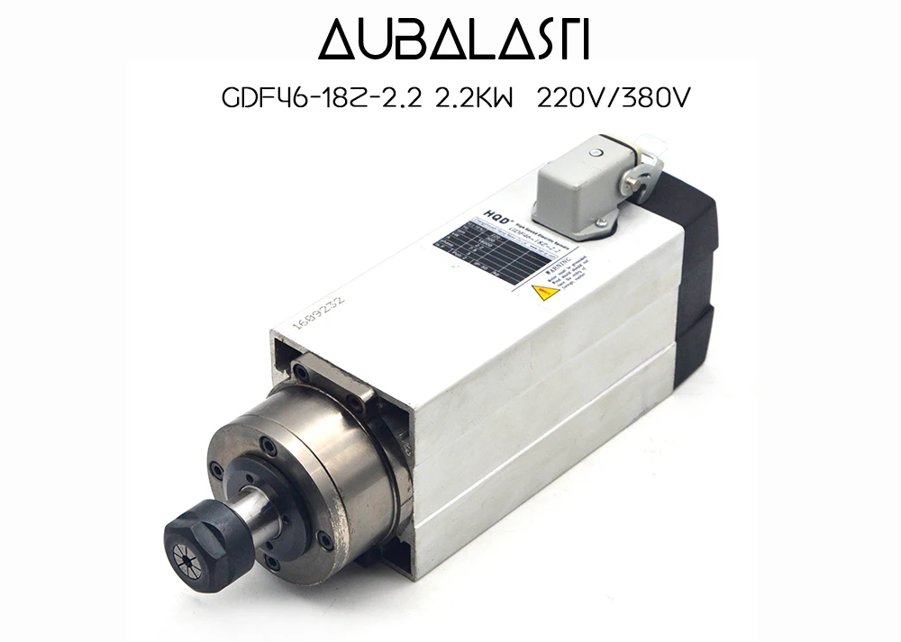Hqd шпиндель 2.2KW фрезерный станок с ЧПУ мотор шпинделя 220V 7.8A 300HZ ER20 воздушный охлаждающий шпиндель без сиденья для фрезерный станок с ЧПУ