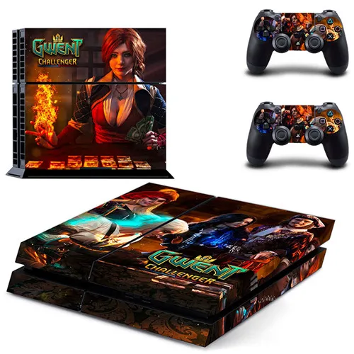 GYTM1076 Игра Gwent Challenger PS4 наклейка для sony playstation 4 консоль и 2 контроллера кожи PS4 наклейка виниловый аксессуар - Цвет: GYTM1076