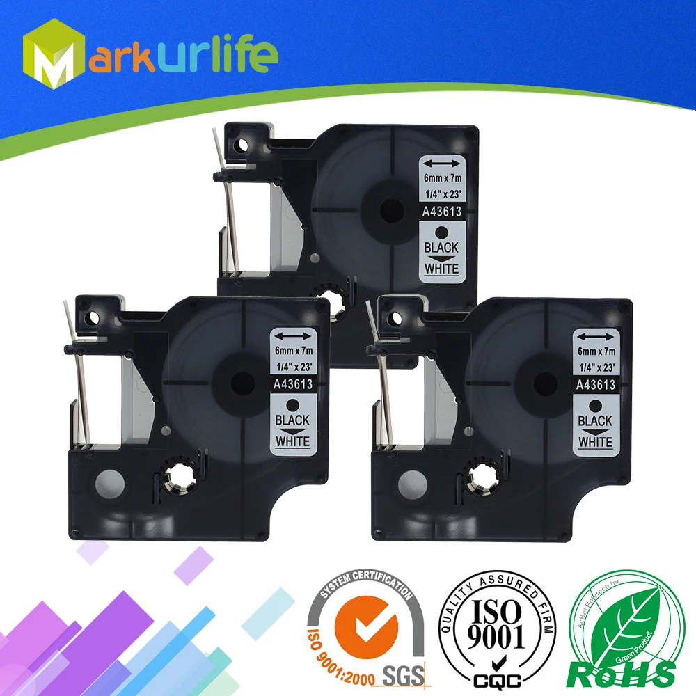 3 шт./лот производитель этикеток для DYMO самоклеящаяся лента D1 43613 (S0720780) отличная