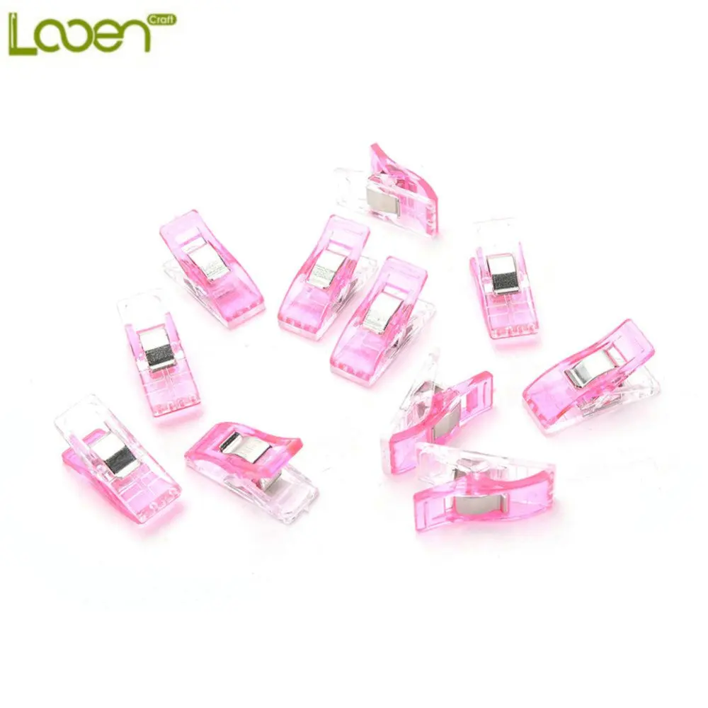 Pink 50 шт. высокое качество многоцветные пластиковые зажимы держатель DIY Лоскутная Ткань Лоскутное ремесло швейная вязаная подвеска Клип - Цвет: Pink