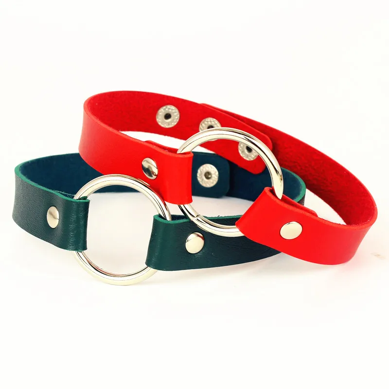 Новые очаровательные женские чокер из искусственной кожи круглые чокеры