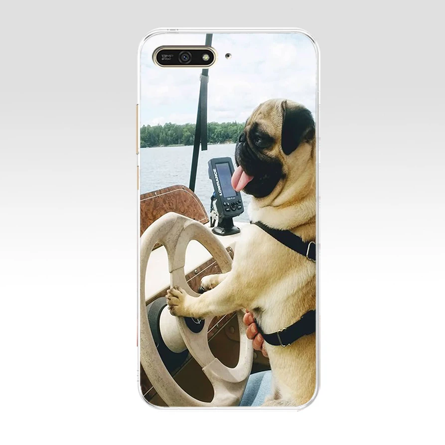 154AQ Забавный Улыбающееся Мопс Прекрасный чехол для телефона из мягкого силикона