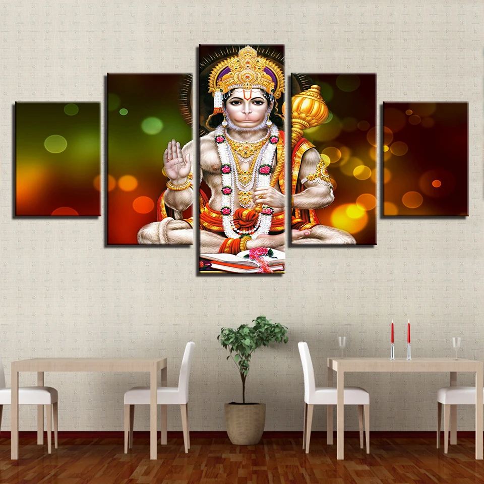 

5D diy Diamond Embroidery 5 Pieces Lord Hanuman,Religious,Diamond Painting Full Square/Round Drill Mosaic gift cross stitch