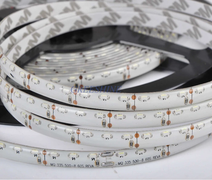 Side View 335 SMD LED Strip 8MM or 5MM PCB 120leds/M IP65 with Silicon Glue Waterproof DC12V 24V car light Tape Freeshipping | Лампы и