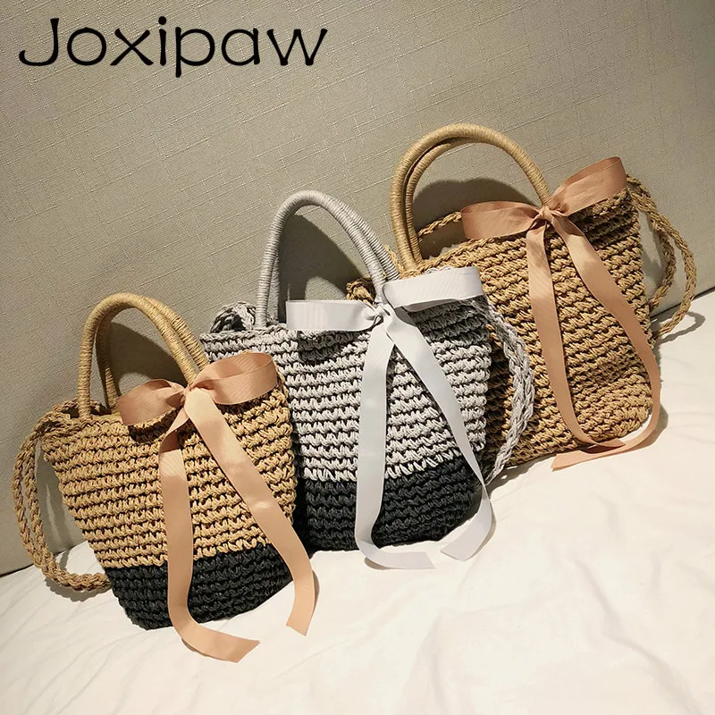 

2018 Bohemian Women Straw Beach Bag Large Female Handbags Summer Rattan Woven Handmade Bags Lady Casual Tote Travel Shoulder Bag