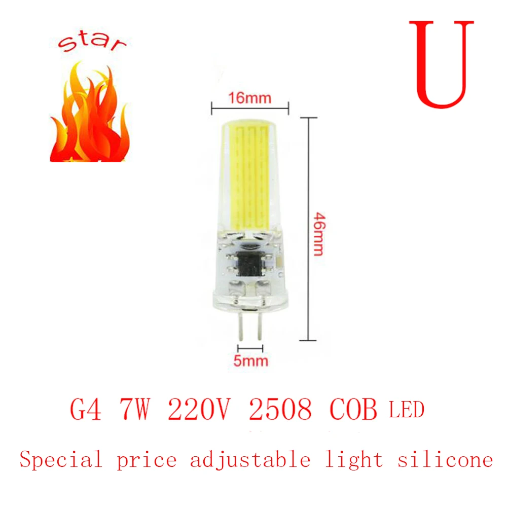 5 шт. 10 20 шт. G4 AC220V 2 Вт 3 Вт 4 Вт 5 Вт 6 Вт 7 Вт 8 Вт светодиодный лампы 3014SMD 2835SMD COB светодиодный замены традиционных галогенных ламп