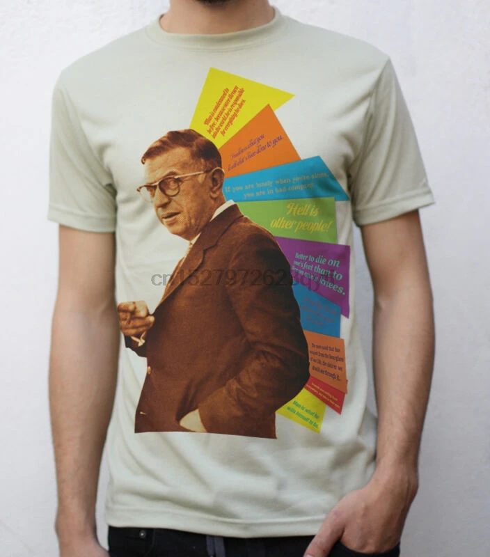 Футболка с рисунком Jean Paul Sartre|Мужские футболки| |